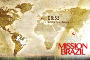 Mappa del viaggio verso il Brasile