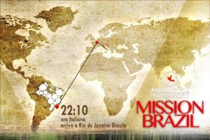 Mappa del viaggio verso il Brasile