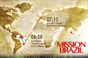 Mappa del viaggio verso il Brasile 